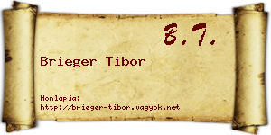 Brieger Tibor névjegykártya